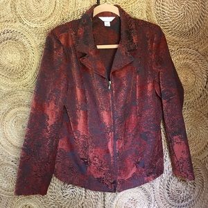 Christopher & Banks Jacket Womens L Rust Red Brown